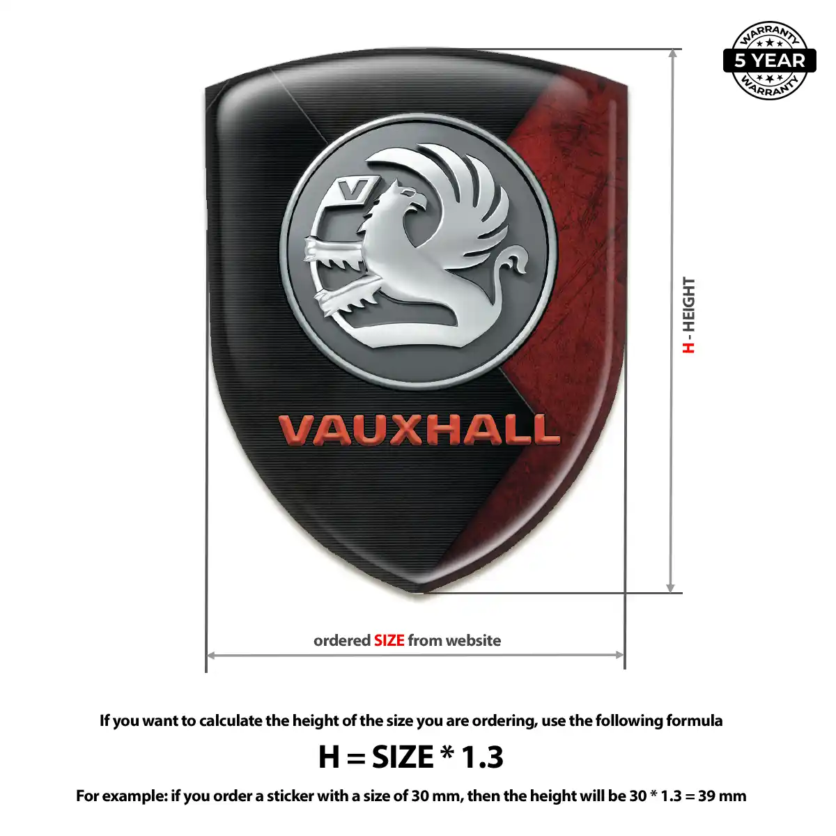 Vauxhall 3D Logo Sticker Elite Finish