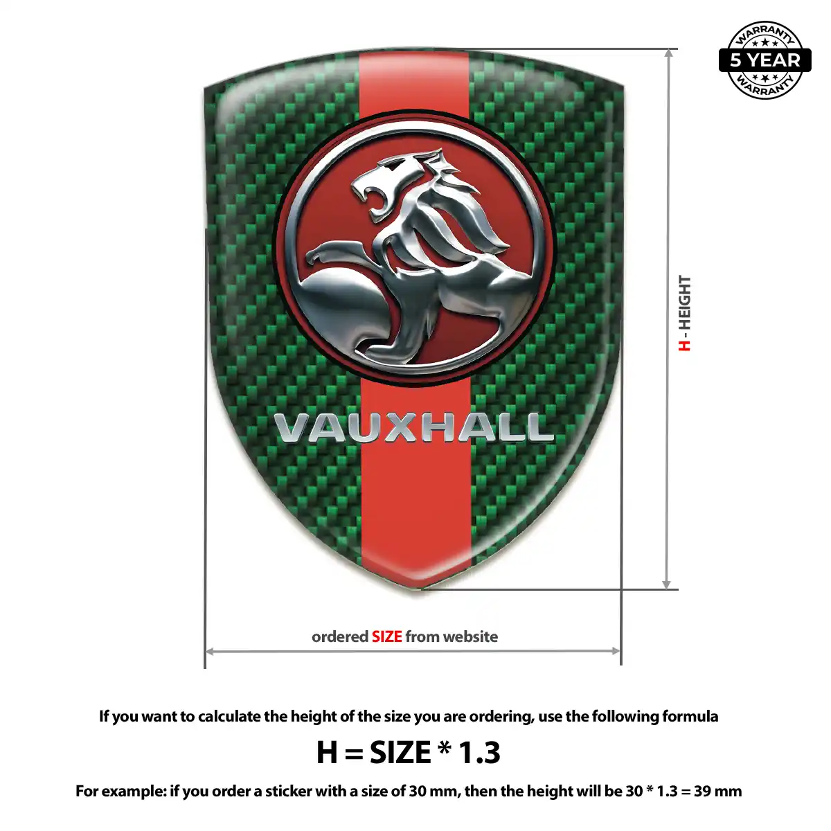 Vauxhall 3D Logo Sticker Exterior Luxe