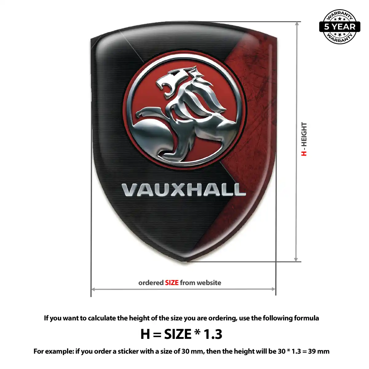 Vauxhall 3D Logo Sticker Interior Luxe