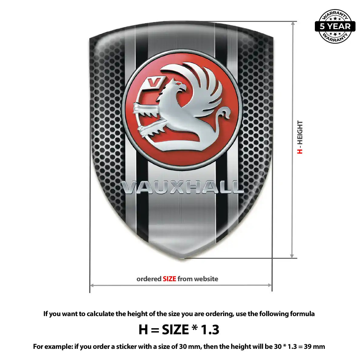 Vauxhall 3D Logo Sticker Opulent Line