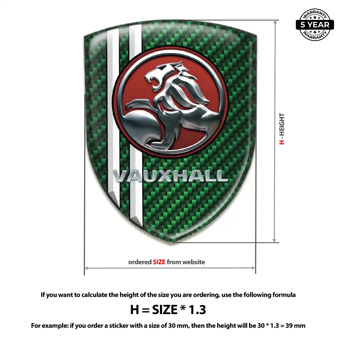Vauxhall 3D Logo Sticker Outer Style