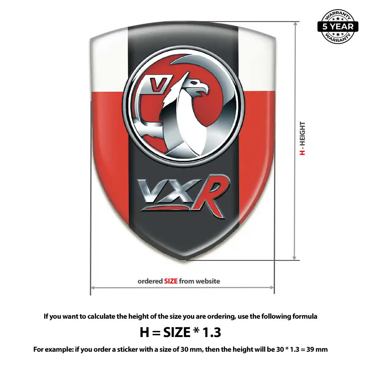 Vauxhall 3D Logo Sticker Premium Dome