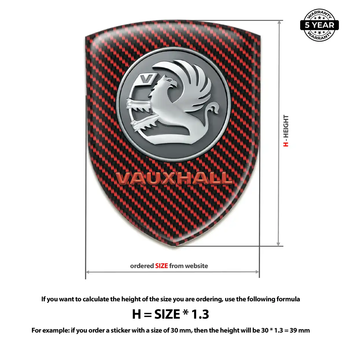 Vauxhall 3D Logo Sticker Prime Quality