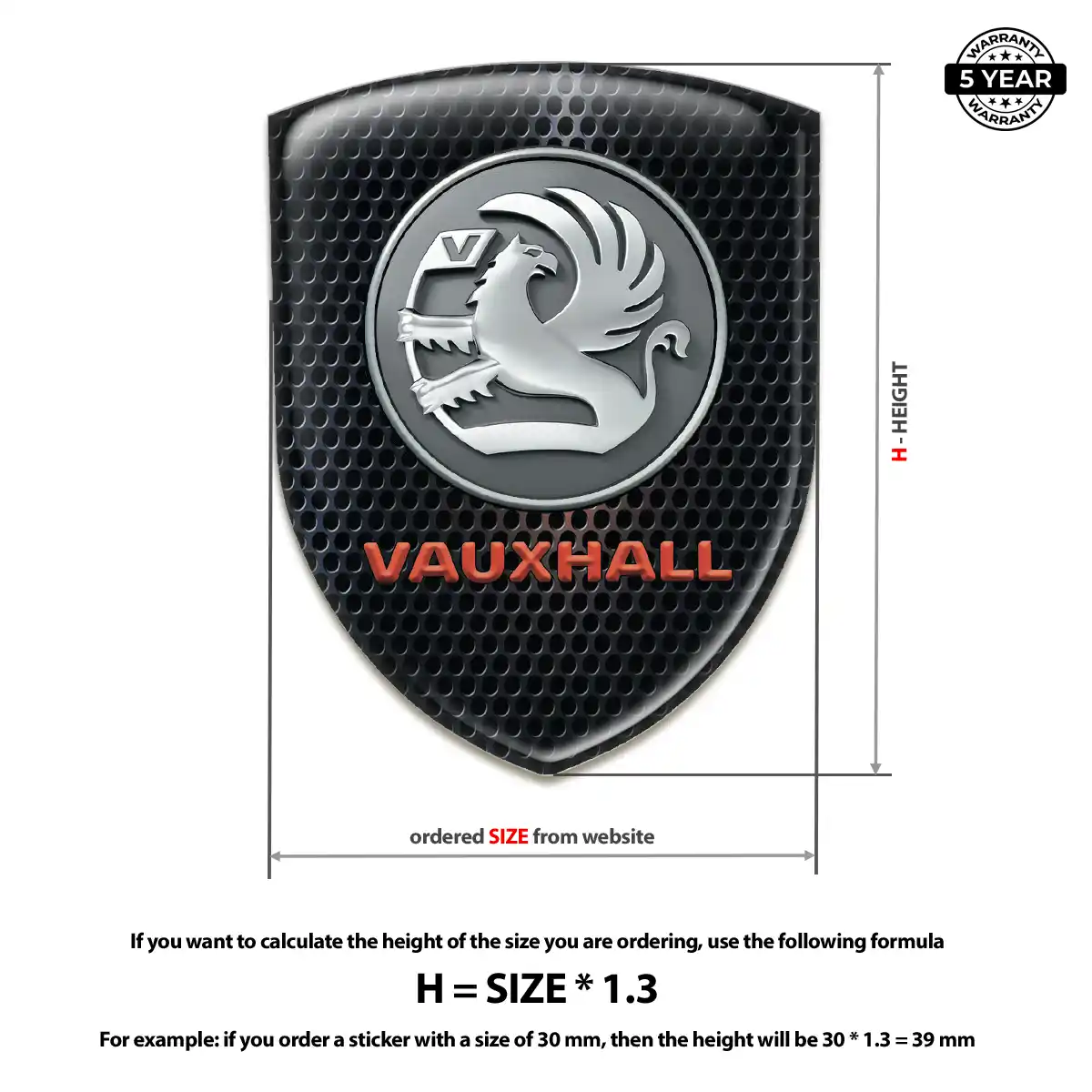 Vauxhall 3D Logo Sticker Refined Design