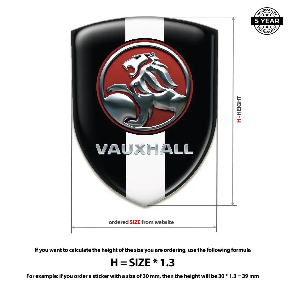 Vauxhall 3D Logo Sticker Resin Elite