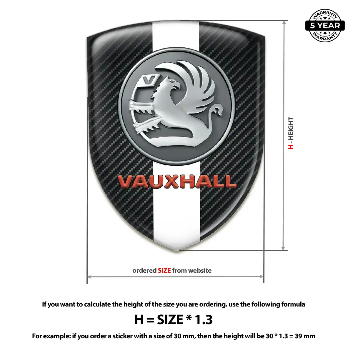 Vauxhall 3D Logo Sticker Resin Luxe