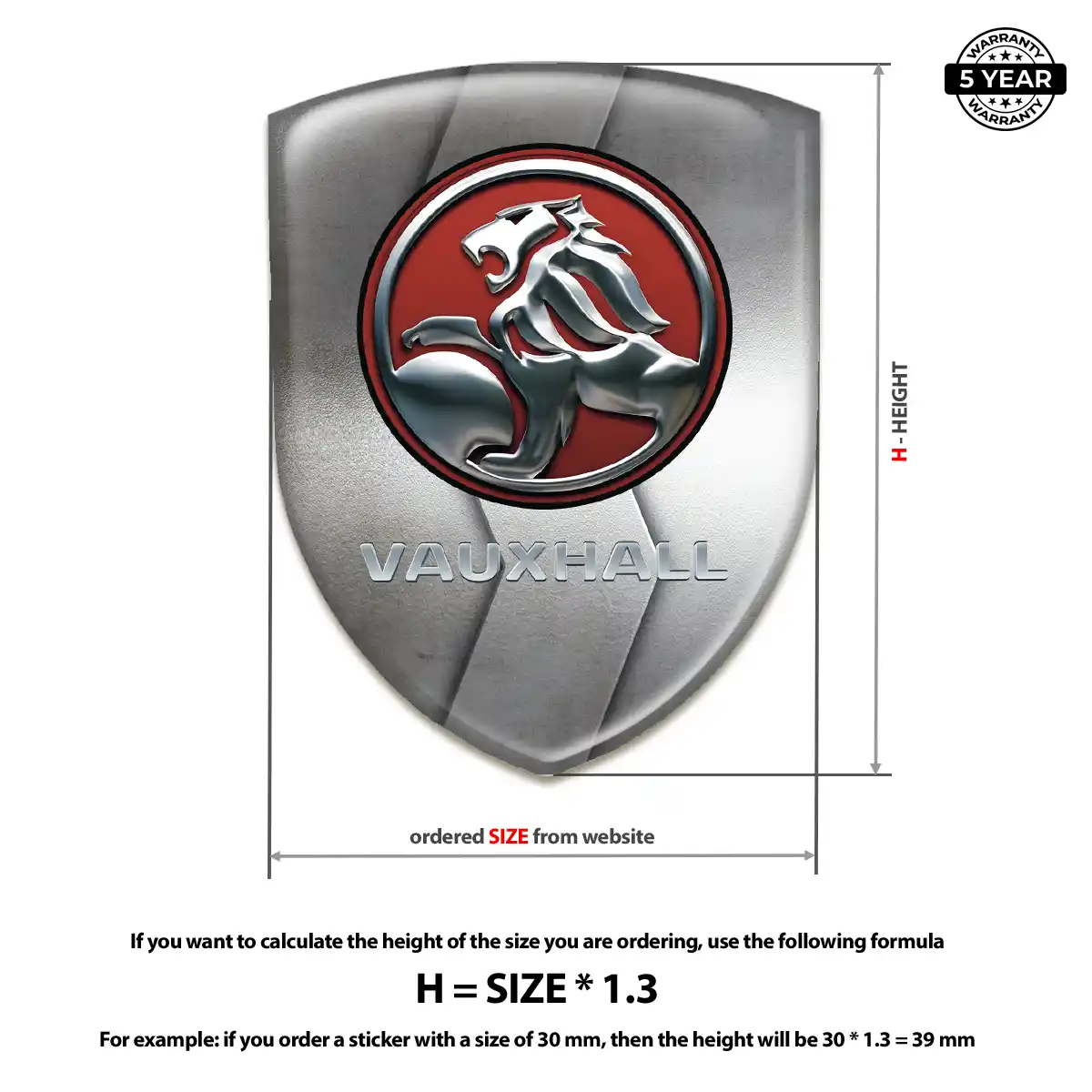 Vauxhall 3D Logo Sticker Superior Craft