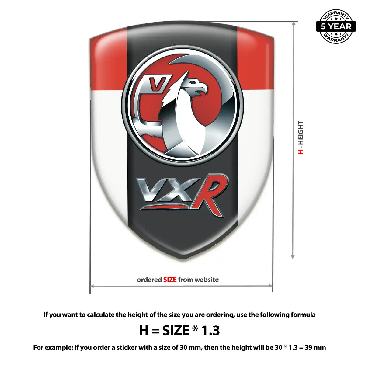Vauxhall 3D Resin Sticker Cabin Style