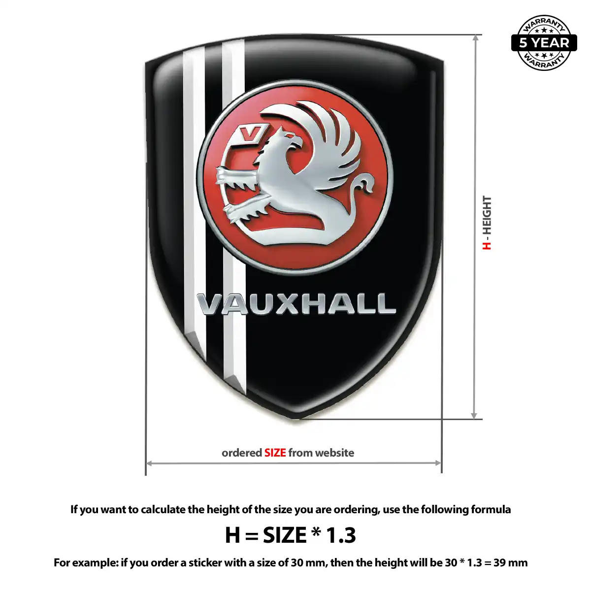 Vauxhall 3D Resin Sticker Elite Edition