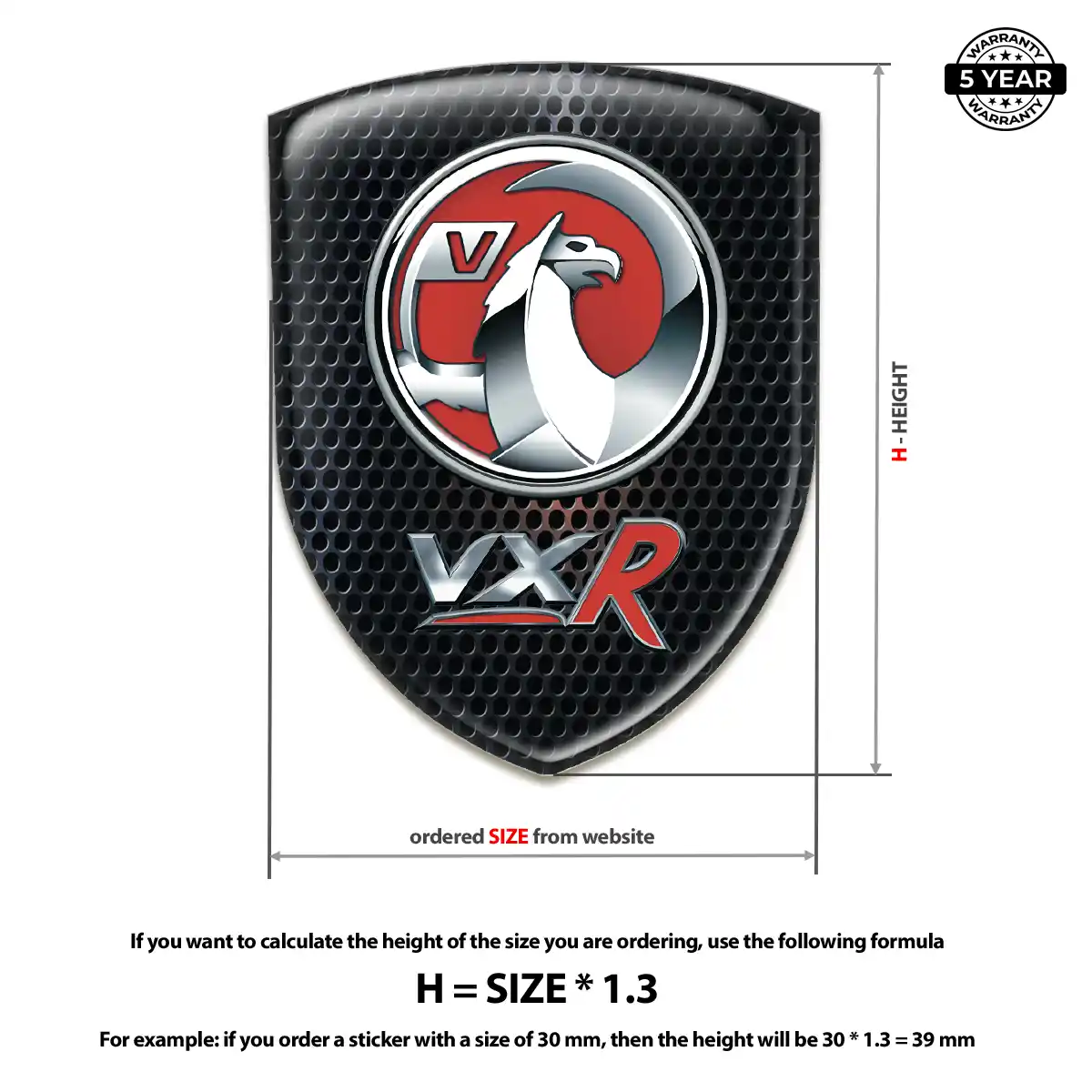 Vauxhall 3D Resin Sticker Elite Finish