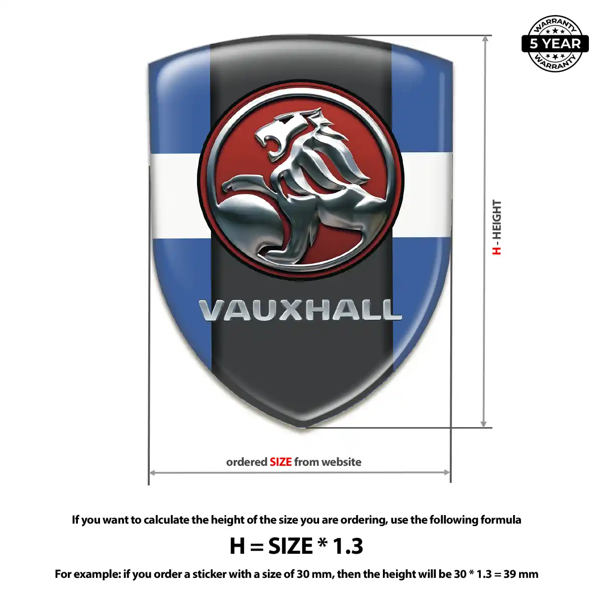 Vauxhall 3D Resin Sticker Exterior Luxe
