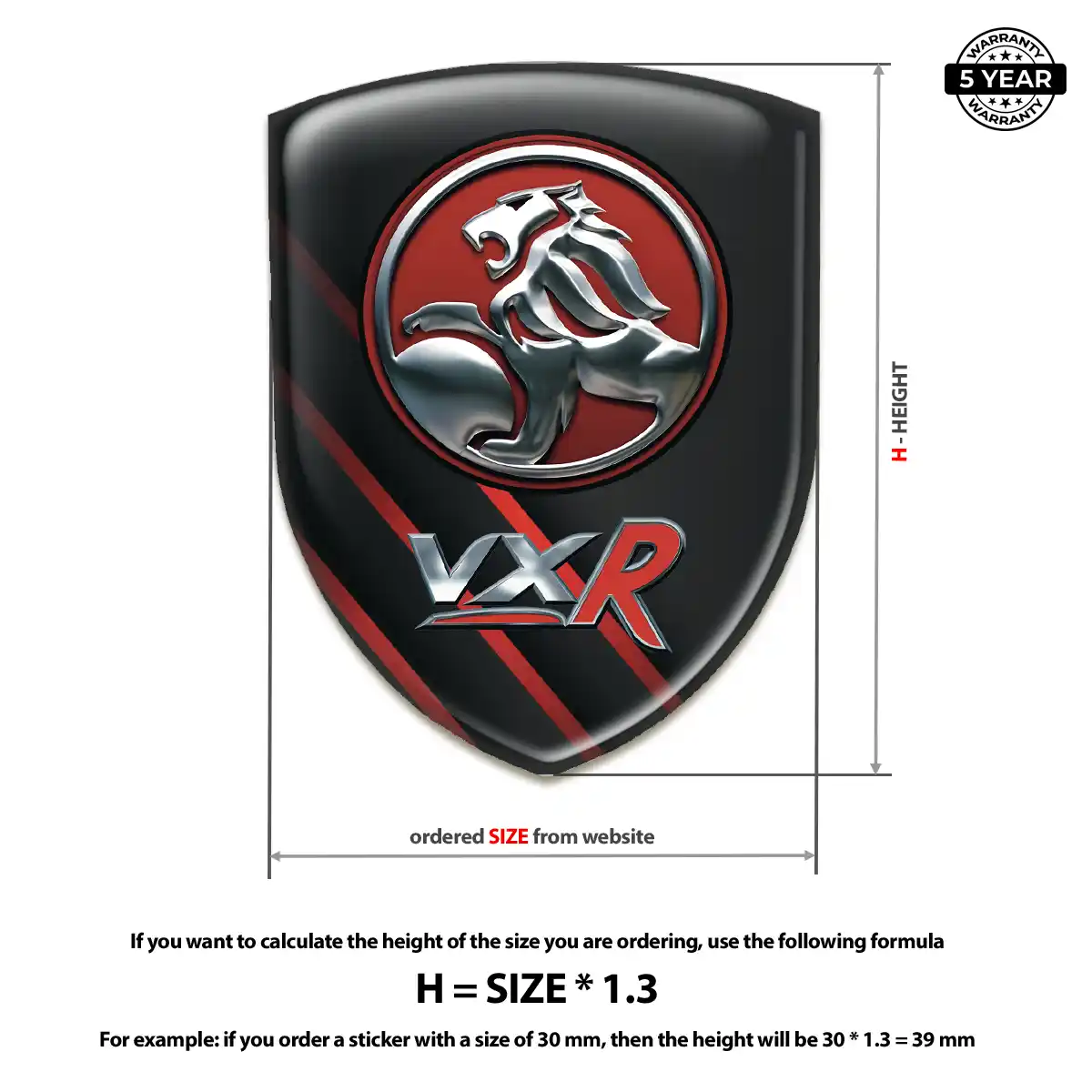 Vauxhall 3D Resin Sticker Interior Elegance