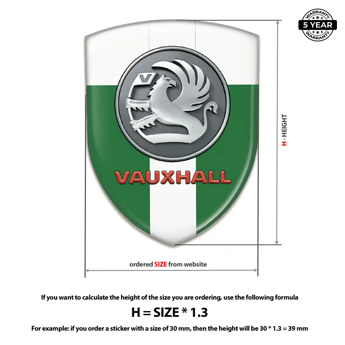 Vauxhall 3D Resin Sticker Opulent Line