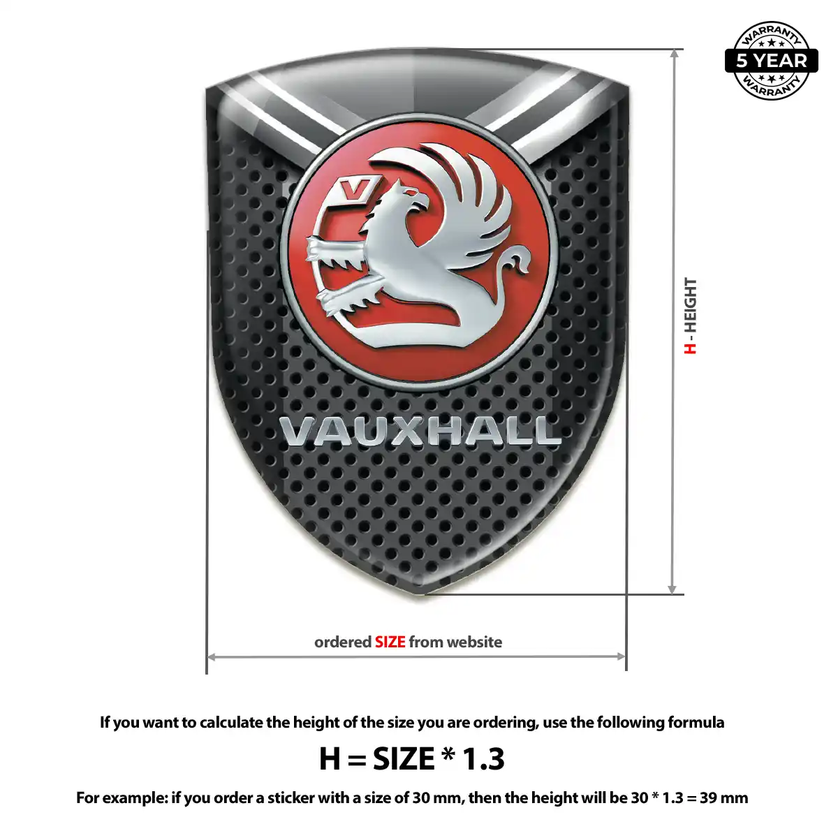 Vauxhall 3D Resin Sticker Outer Style