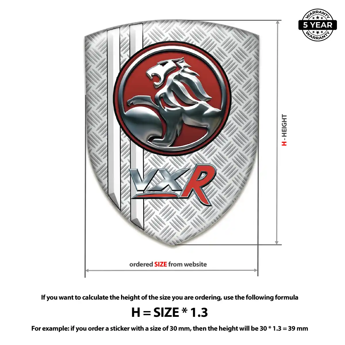 Vauxhall 3D Resin Sticker Premium Dome