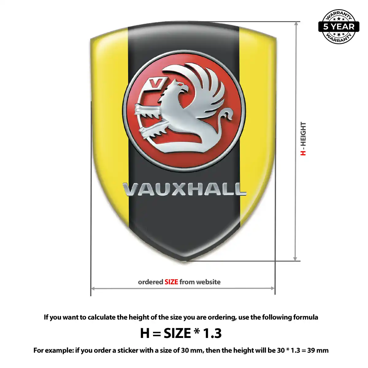 Vauxhall 3D Resin Sticker Prime Quality
