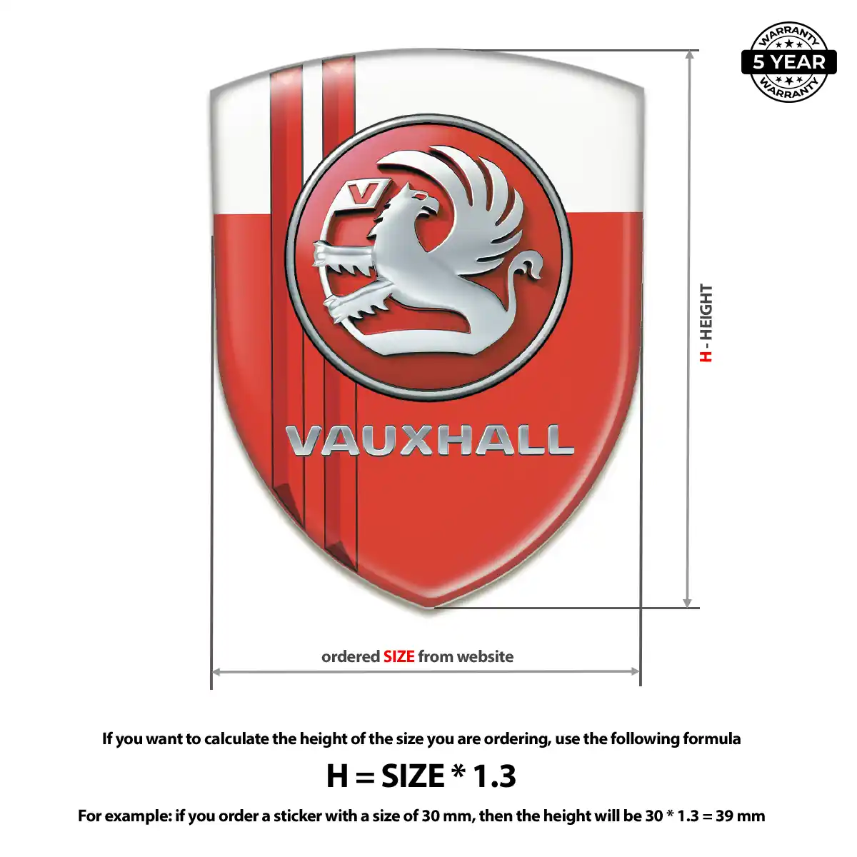 Vauxhall 3D Resin Sticker Refined Design