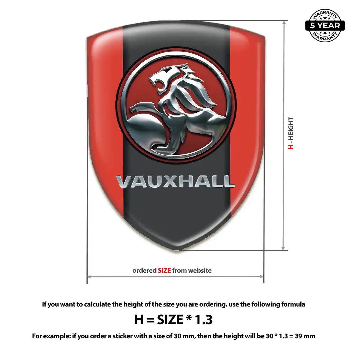 Vauxhall 3D Resin Sticker Resin Luxe