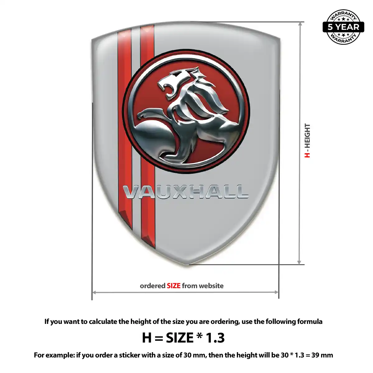 Vauxhall 3D Resin Sticker Signature Grade