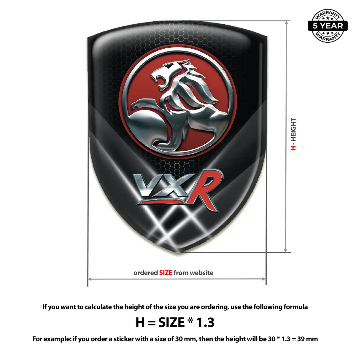 Vauxhall 3D Resin Sticker Superior Craft