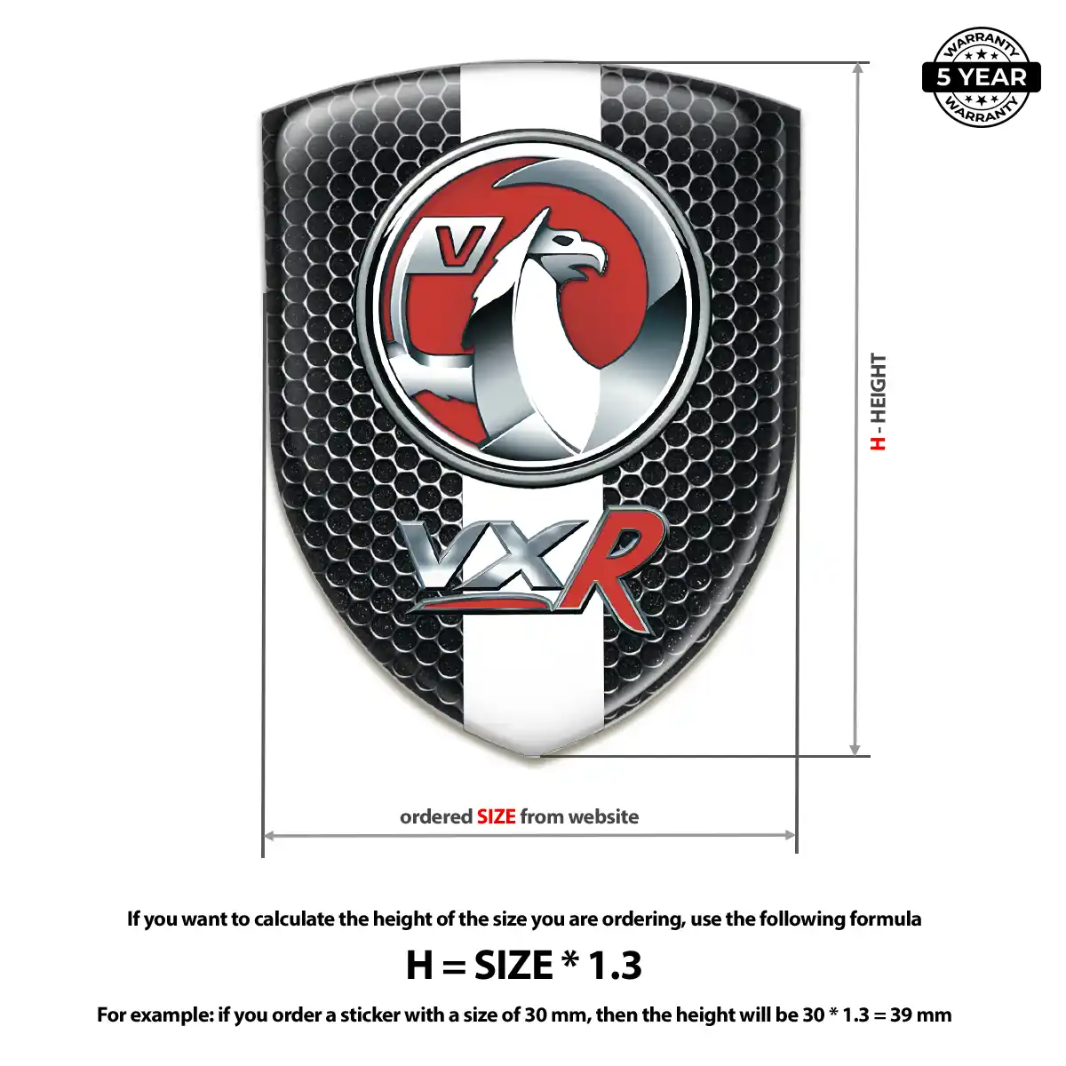 Vauxhall Automotive Emblem Sticker Cabin Style