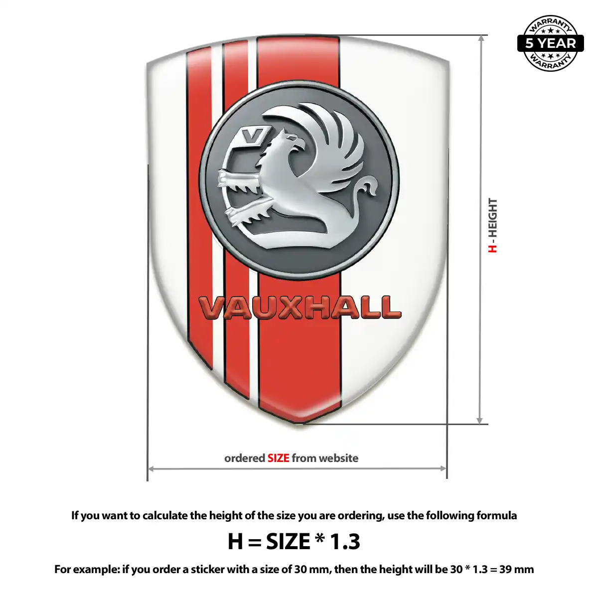 Vauxhall Automotive Emblem Sticker Exterior Luxe