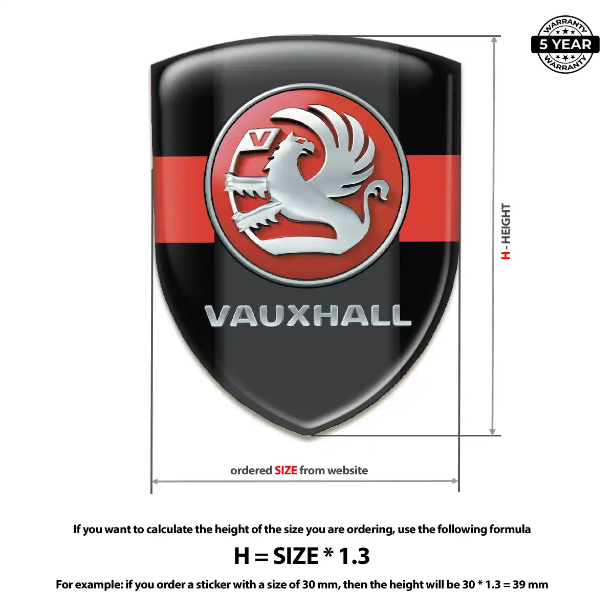 Vauxhall Automotive Emblem Sticker Interior Elegance