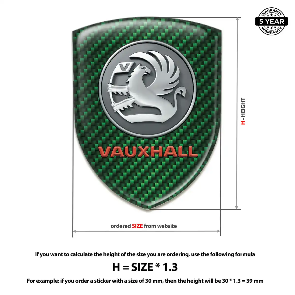 Vauxhall Automotive Emblem Sticker Premium Dome