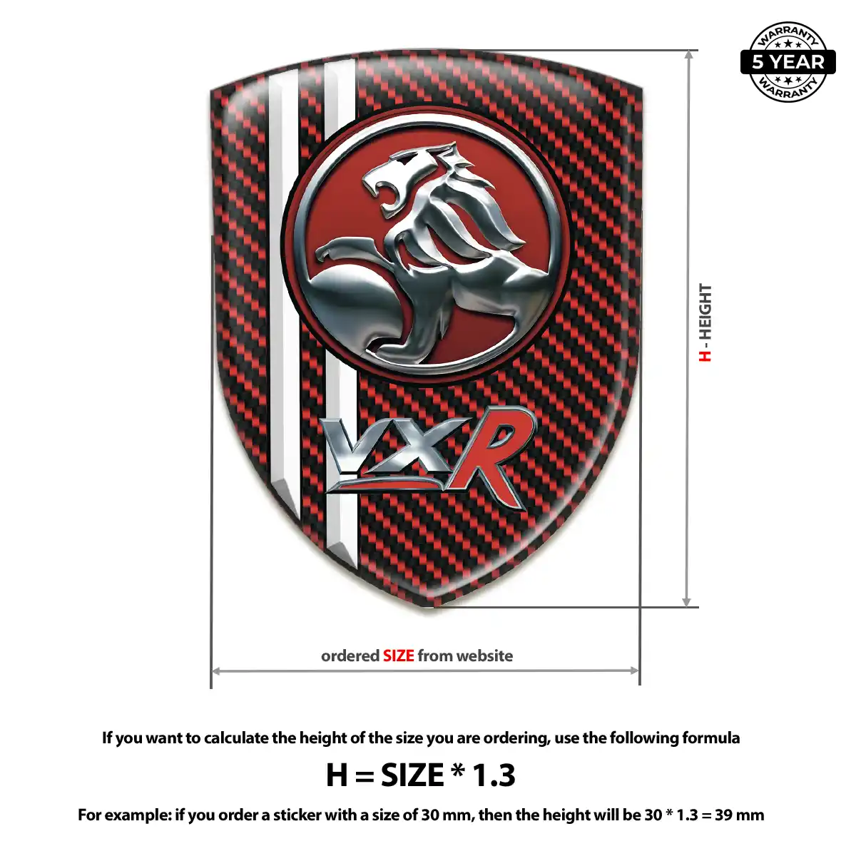 Vauxhall Automotive Emblem Sticker Resin Luxe