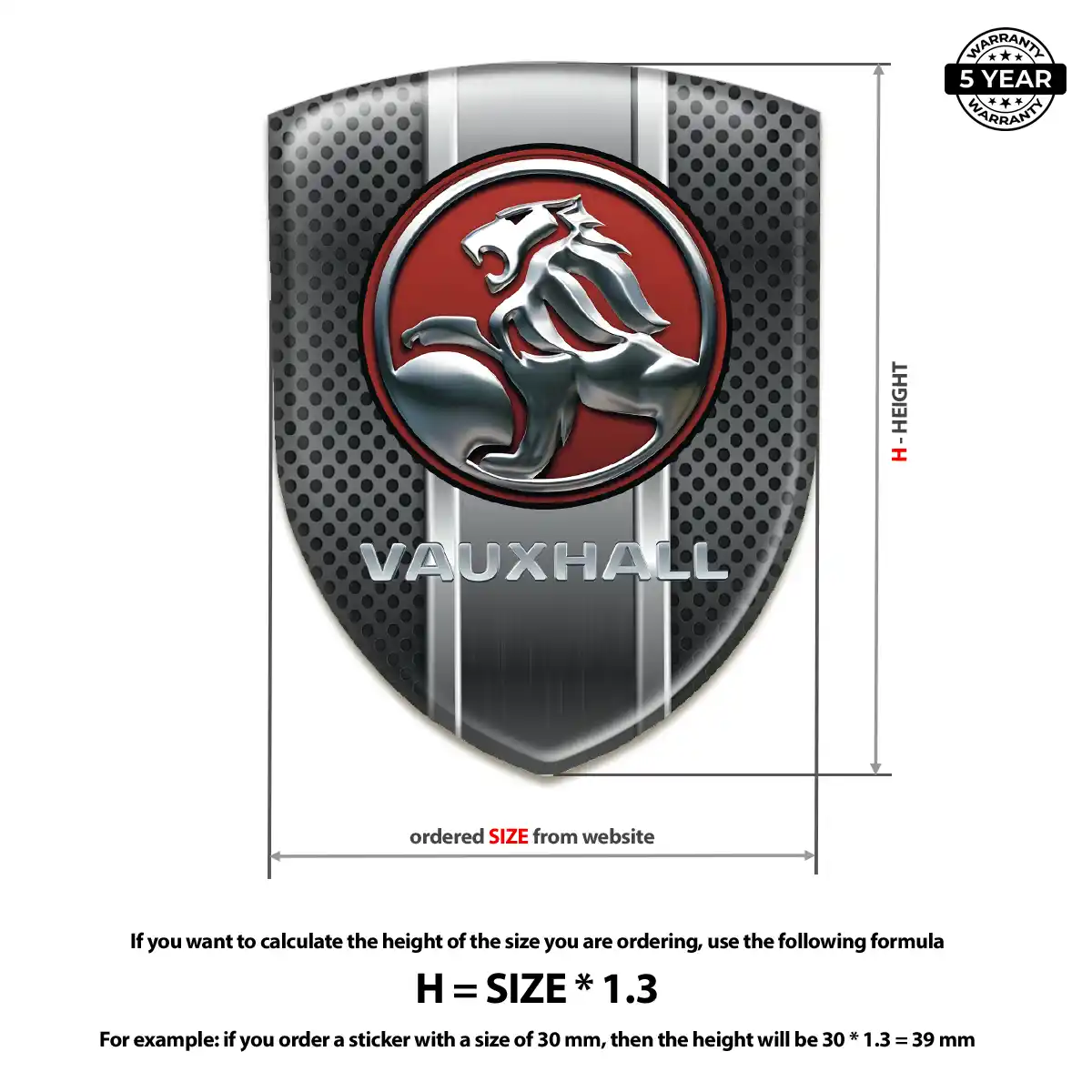 Vauxhall Automotive Logo Sticker Cabin Style