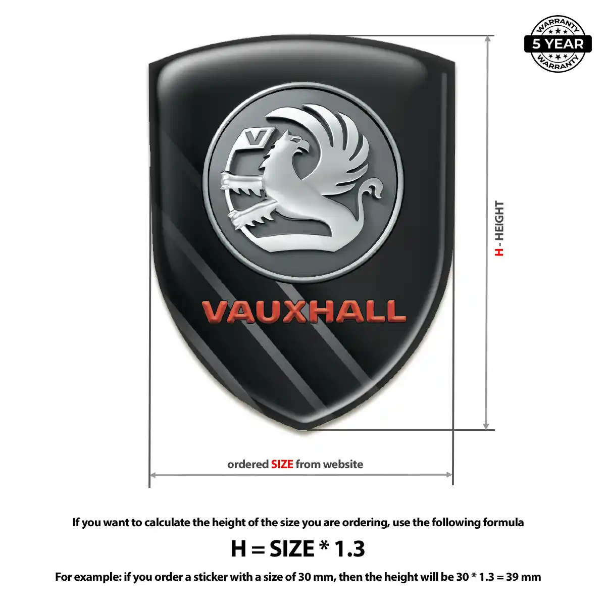 Vauxhall Automotive Logo Sticker Exterior Luxe
