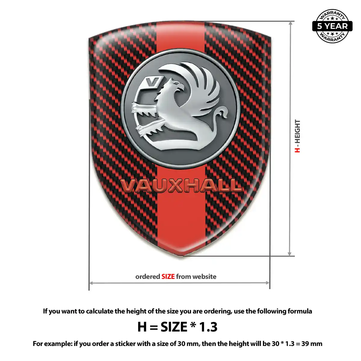 Vauxhall Automotive Logo Sticker Interior Elegance