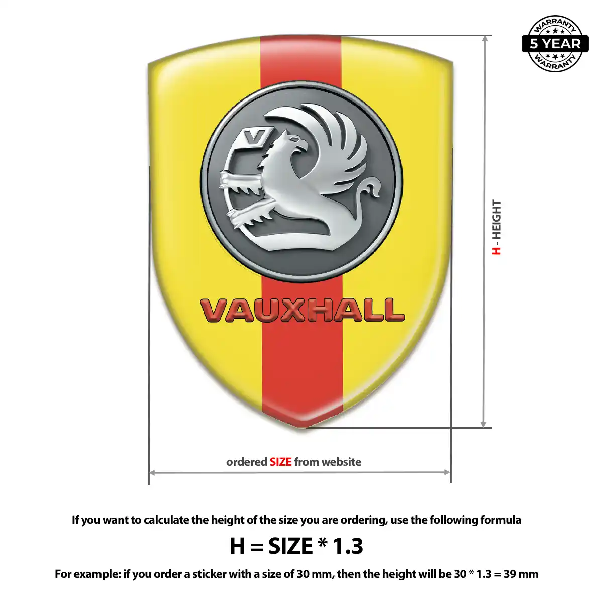 Vauxhall Automotive Logo Sticker Prestige Line