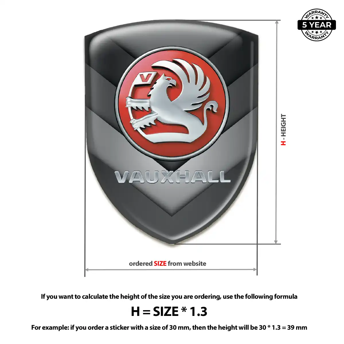 Vauxhall Automotive Logo Sticker Resin Elite