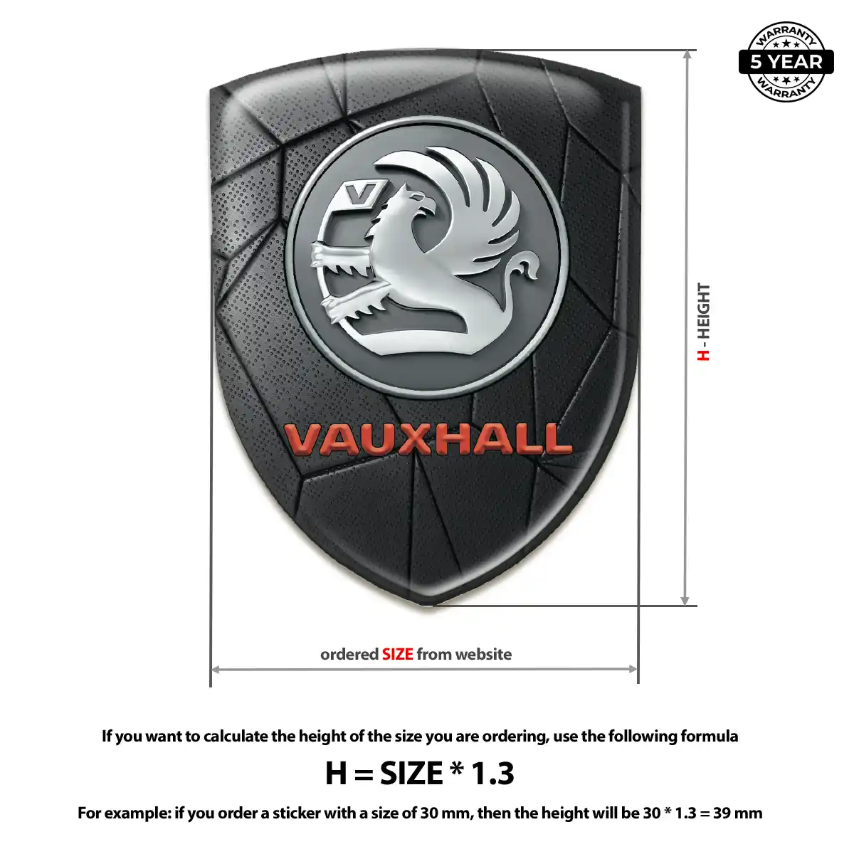Vauxhall Automotive Logo Sticker Resin Luxe