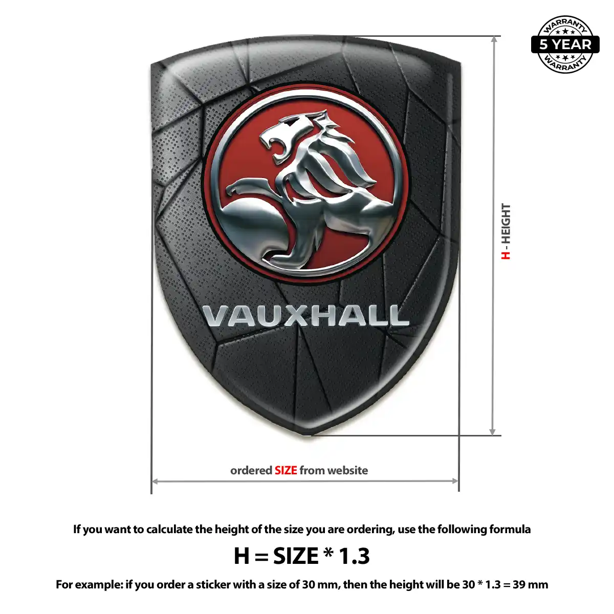 Vauxhall Automotive Resin Decal Interior Elegance