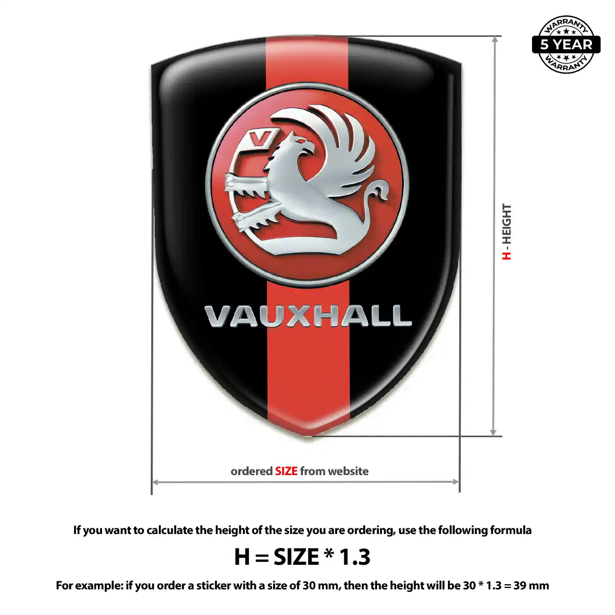 Vauxhall Automotive Resin Decal Prime Quality