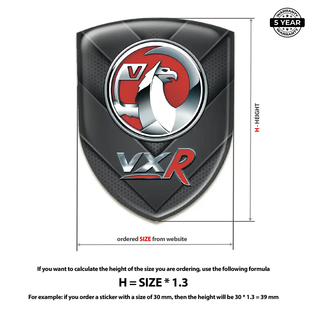 Vauxhall Automotive Resin Decal Refined Design