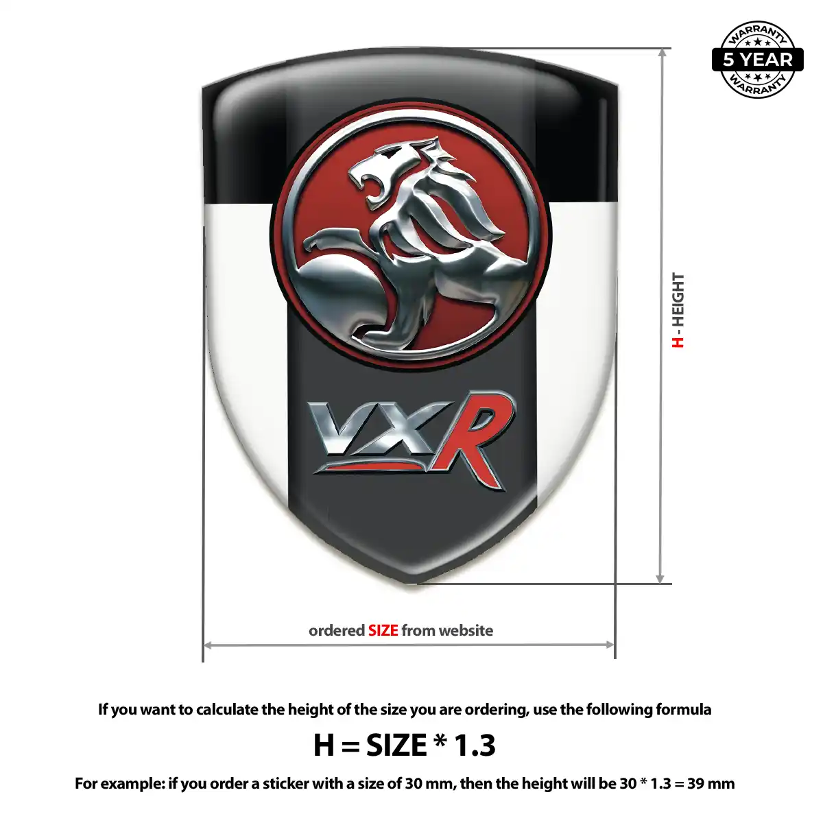 Vauxhall Automotive Resin Decal Signature Grade