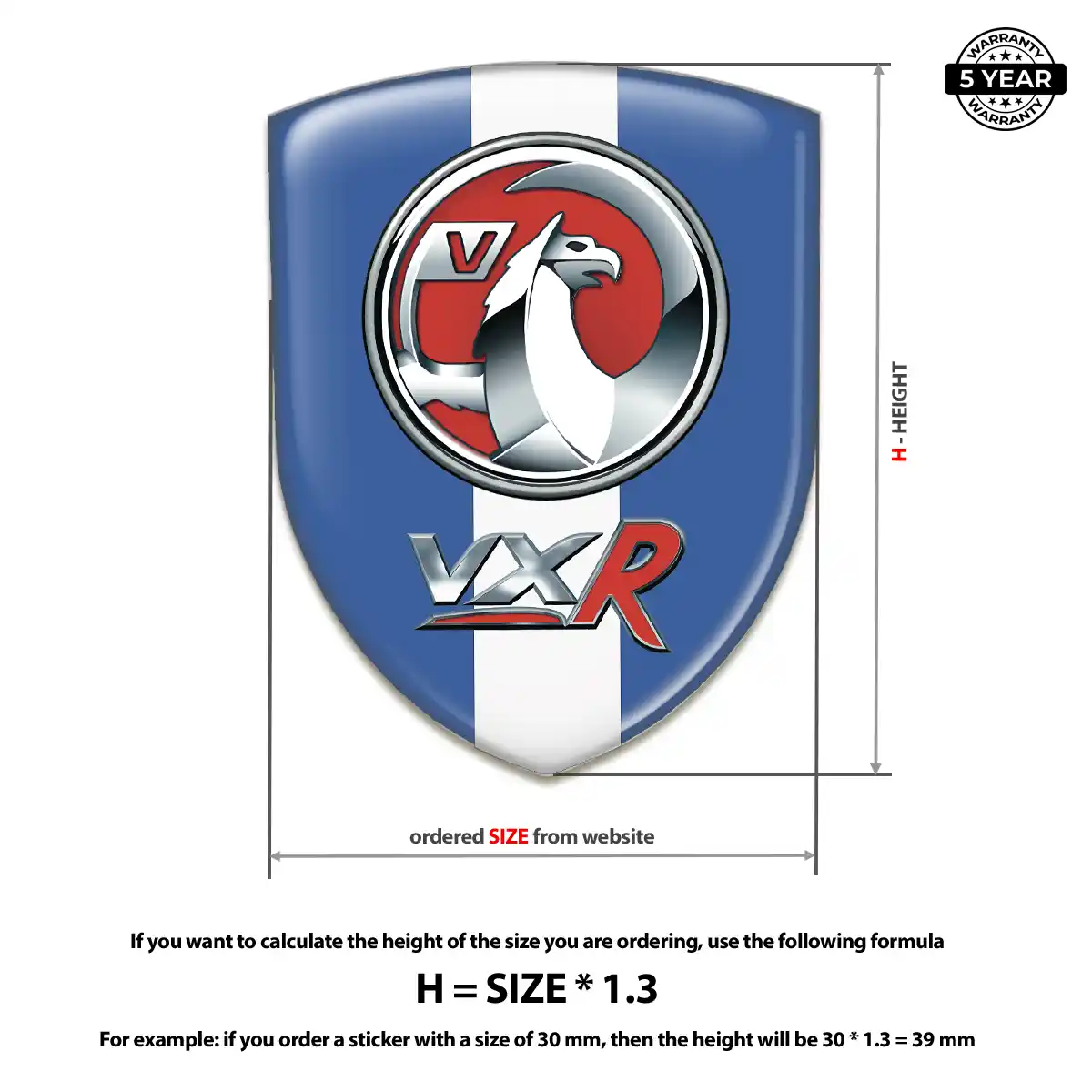 Vauxhall Car Badge Sticker Deluxe Edition