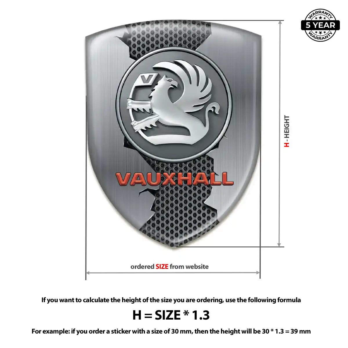 Vauxhall Car Badge Sticker Elite Edition