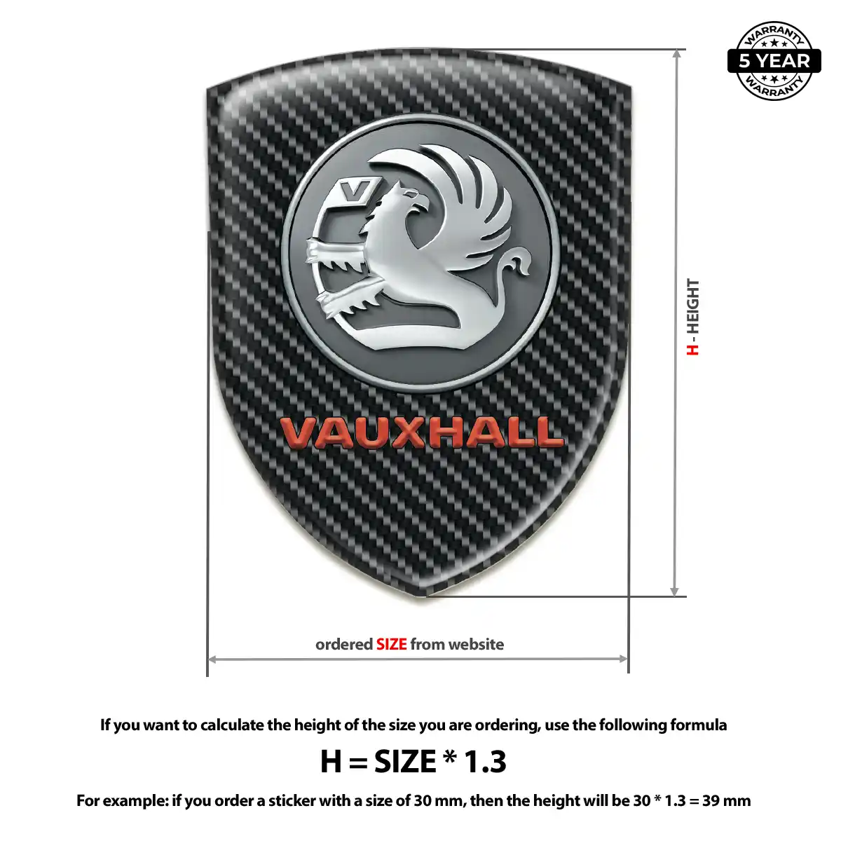 Vauxhall Car Badge Sticker Elite Finish