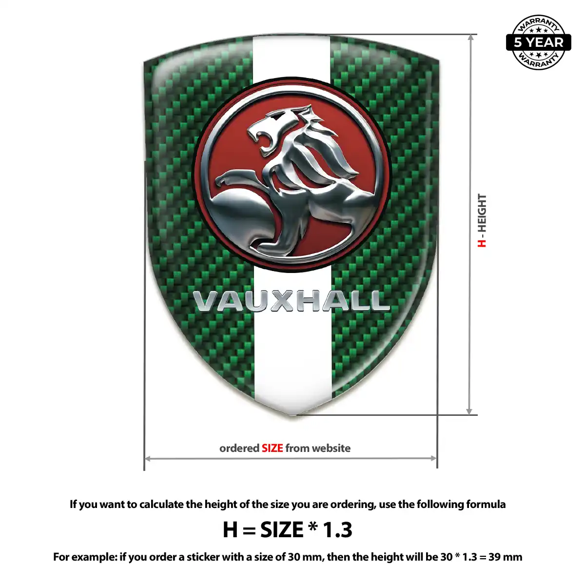 Vauxhall Car Badge Sticker Interior Elegance