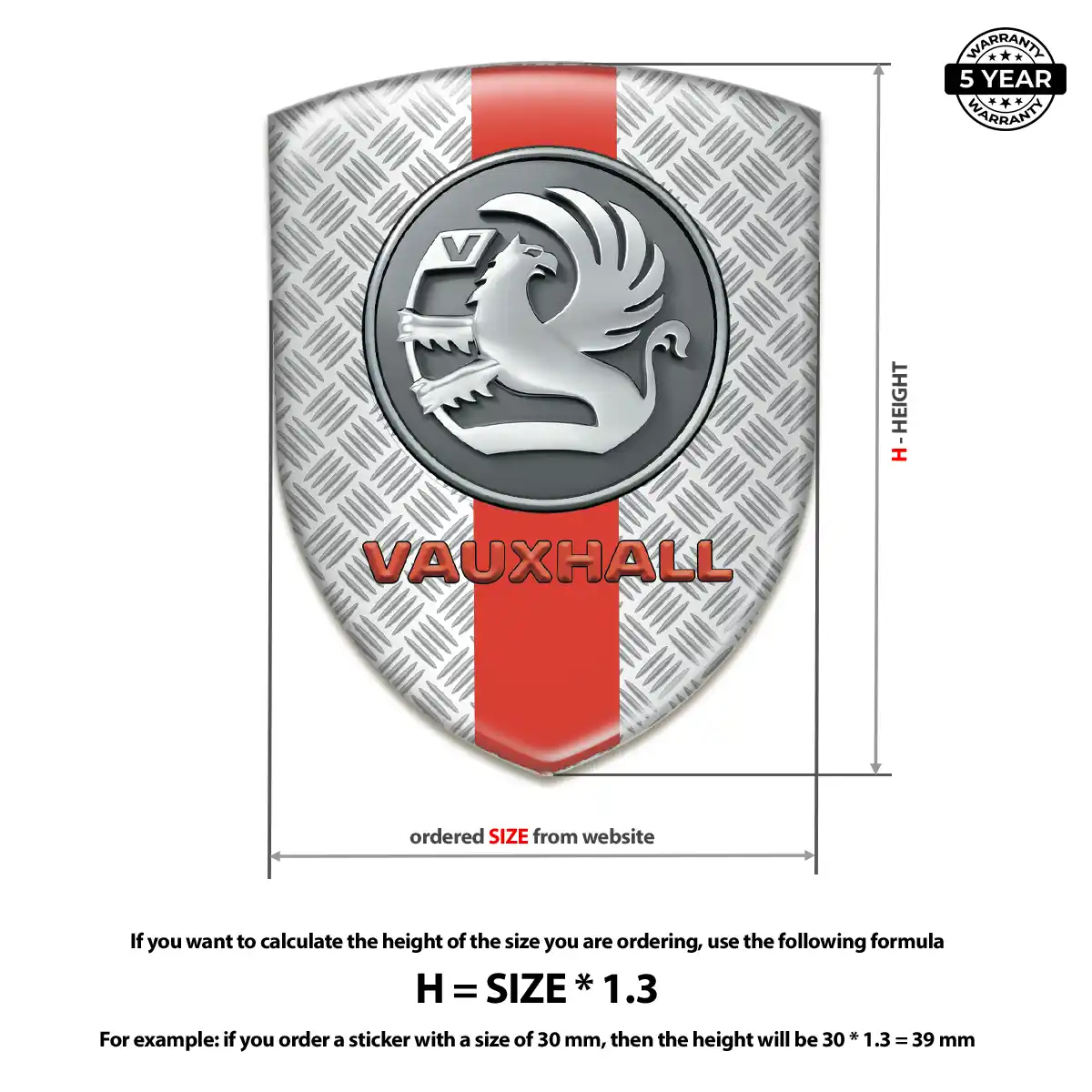 Vauxhall Car Badge Sticker Opulent Line