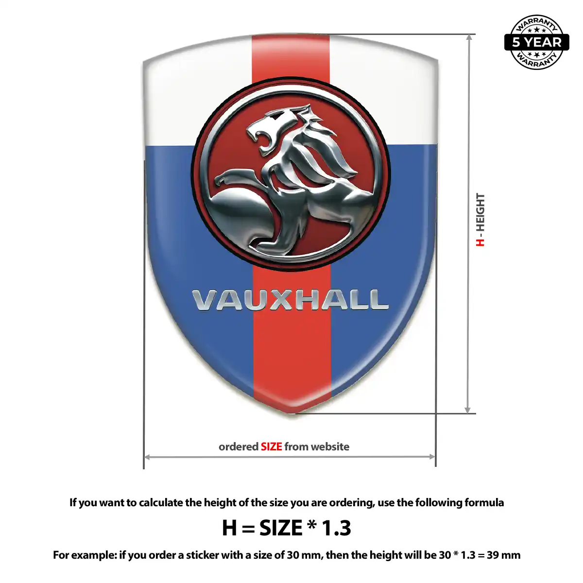 Vauxhall Car Badge Sticker Prestige Line