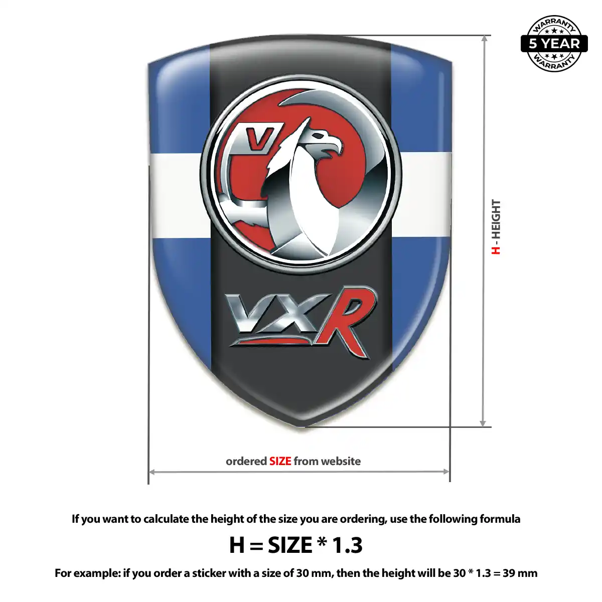 Vauxhall Car Badge Sticker Resin Elite