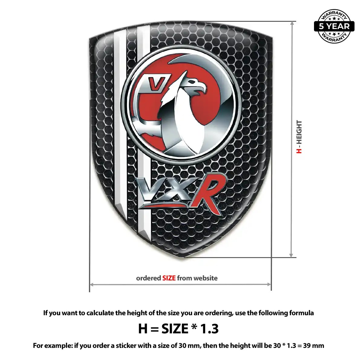 Vauxhall Car Badge Sticker Resin Luxe