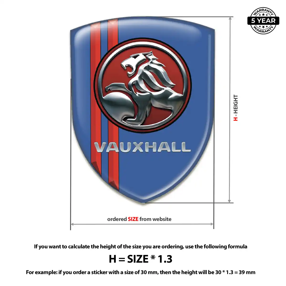 Vauxhall Car Badge Sticker Signature Grade