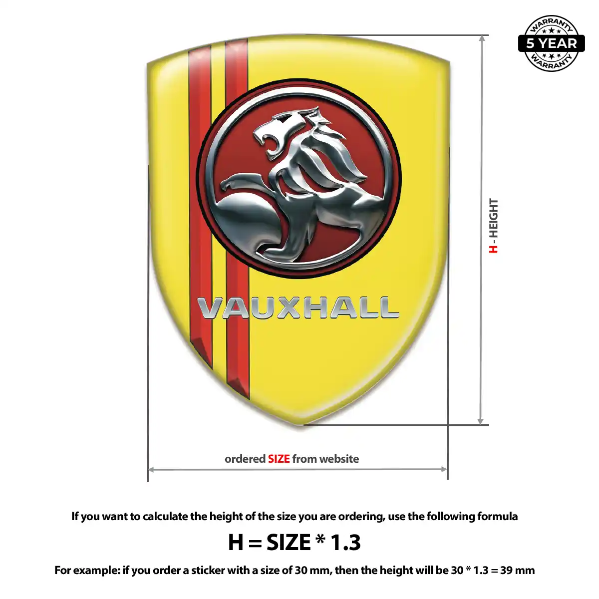 Vauxhall Car Emblem Decal Elite Finish