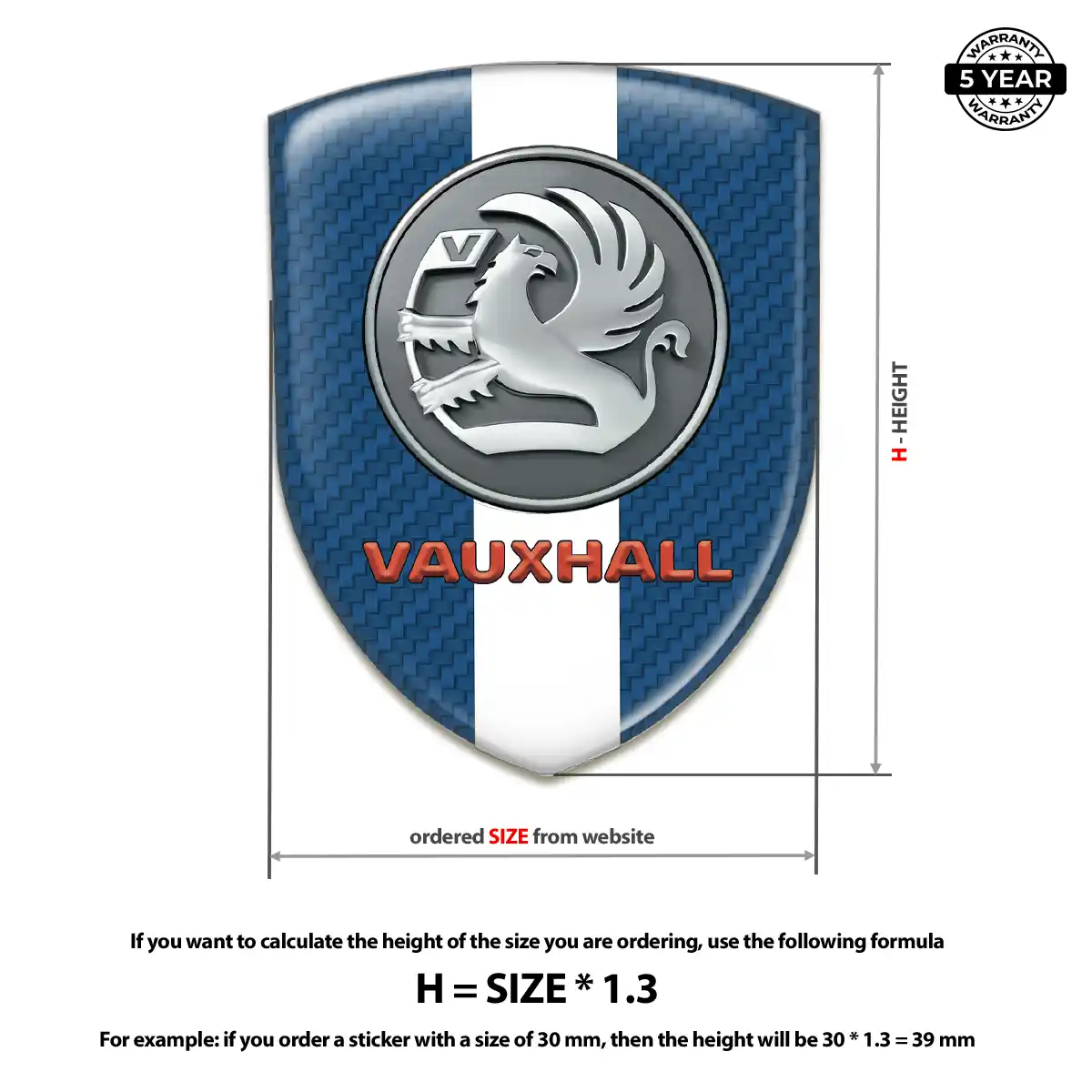 Vauxhall Car Emblem Decal Interior Elegance